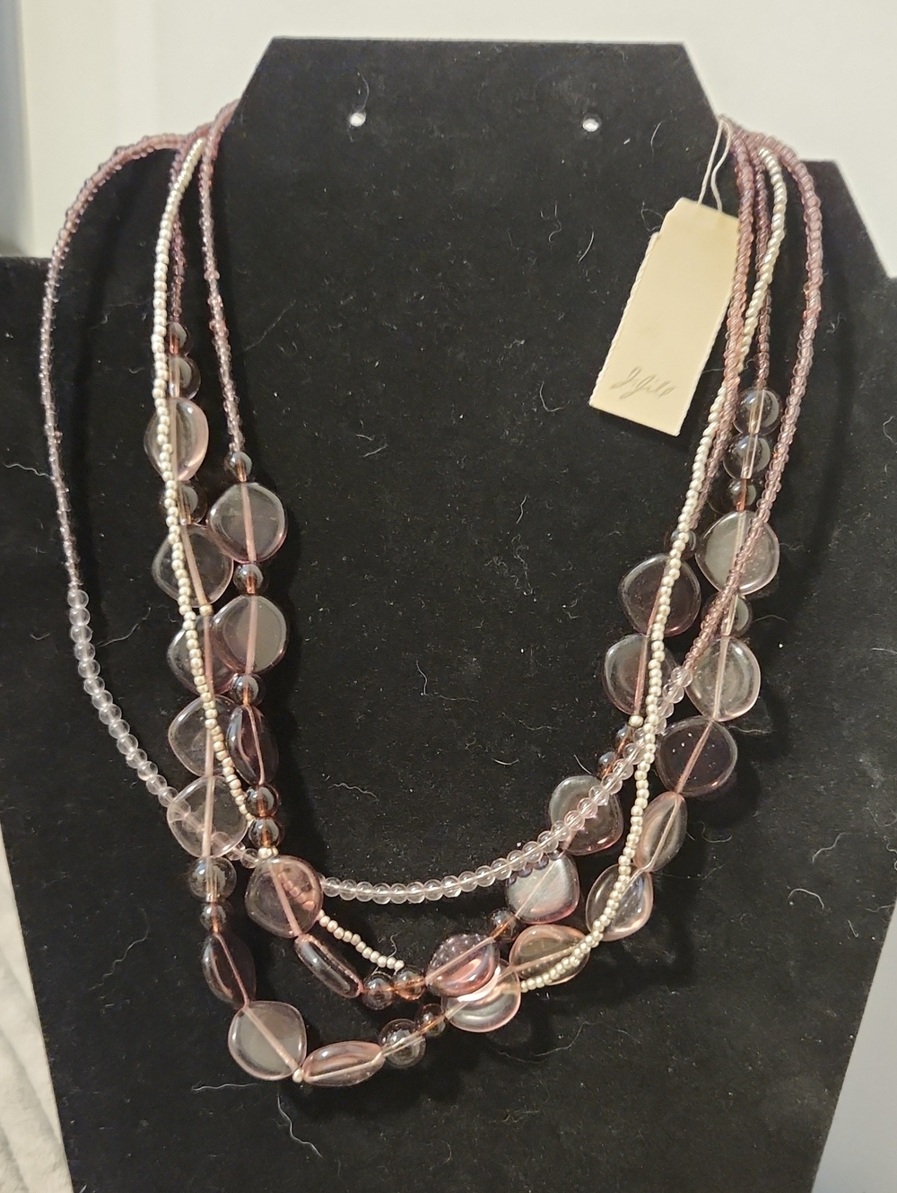 J. Jill Smoky Purple Multi-Strand Layered Coin Bead Statement Necklace - NWT